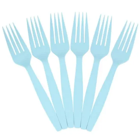 JAM Paper Premium Plastic Forks, 100ct. Aqua {1}