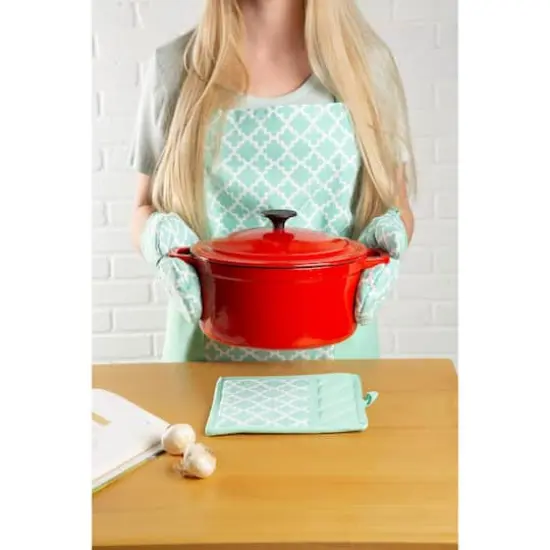 DII&reg; Aqua Lattice Print 2-Pocket Apron Assorted {8}