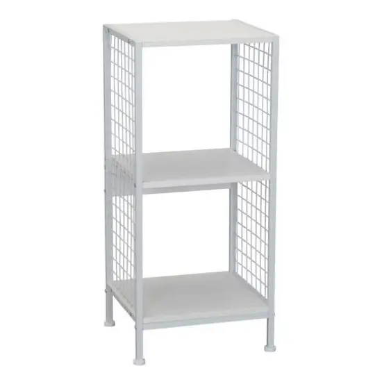 Household Essentials 28" Trellis 2 Compartment Storage Bookshelf White {1}