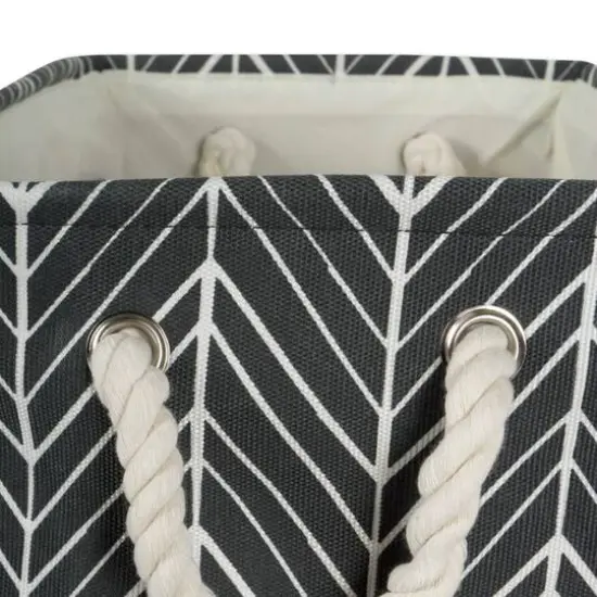 DII&reg; 11" Polyester Herringbone Storage Bin Black {7}