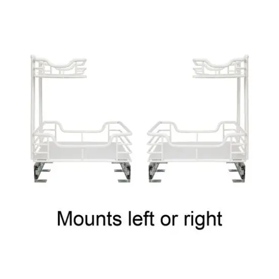 Household Essentials Glidez 2-Tier Cabinet Organizer White {11}