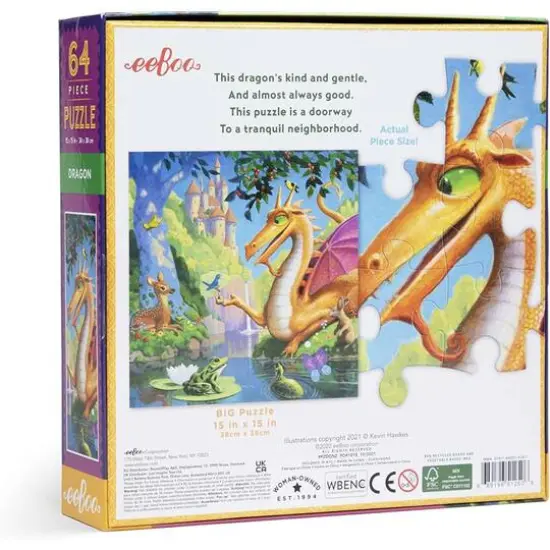 eeBoo Dragon 64 Piece Jigsaw Puzzle {4}