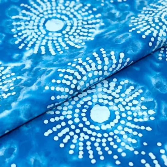 SINGER Batik Steel Blue Sunshine Cotton Fabric {3}