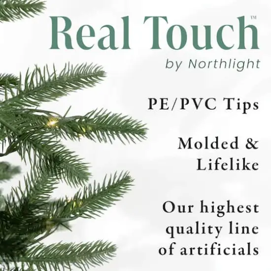 7.5ft. Pre-Lit Real Touch™️ Flocked Whistler Noble Fir Artificial Christmas Tree, Clear Lights {5}