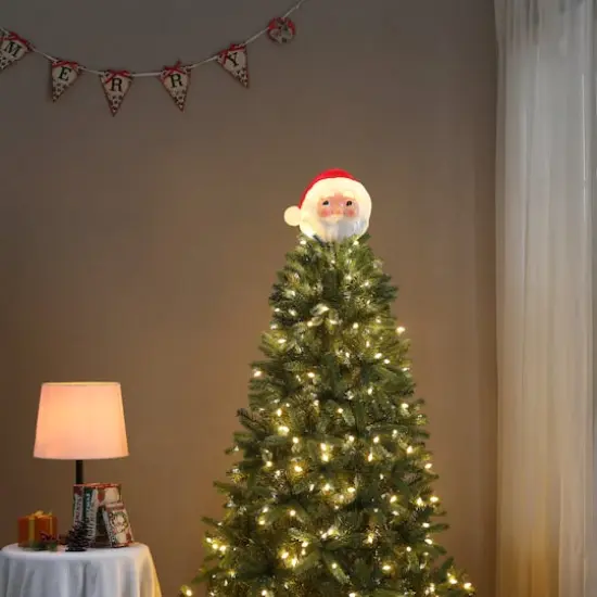 Mr. Christmas 12" Santa Blow Mold Lit Tree Topper {3}