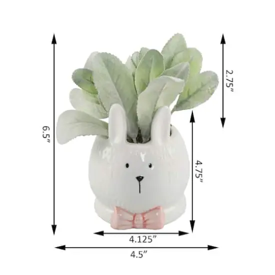 Flora Bunda&reg; 6.5" Lamb's Ear in Ceramic Bunny {3}
