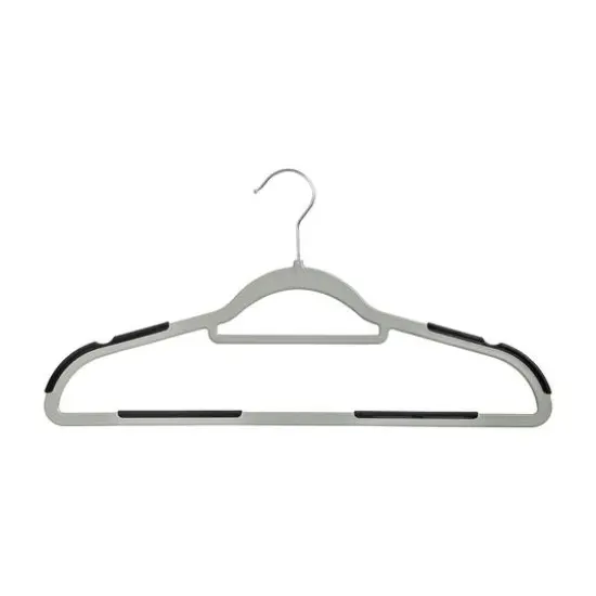 Honey Can Do Gray & Black Anti-Slip Rubber Grip Plastic Hangers, 15ct. {1}