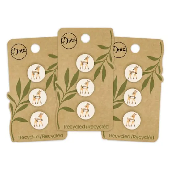 Dritz&reg; 15mm Natural Recycled Cotton Deer Button, 9ct. {8}