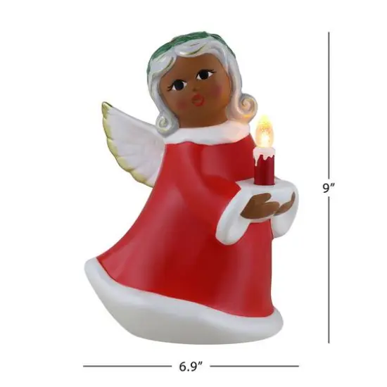 9" Nostalgic Ceramic Lit Angel {4}