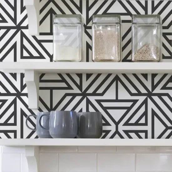 NuWallpaper Black Linear Peel & Stick Wallpaper {8}