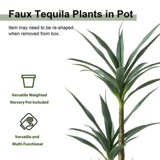 Glitzhome&reg; 4.25ft. Faux Tequila Plant in Pot {4}