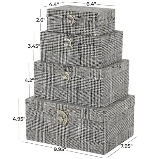 Fabric Decorative Storage Box Set Gray {8}