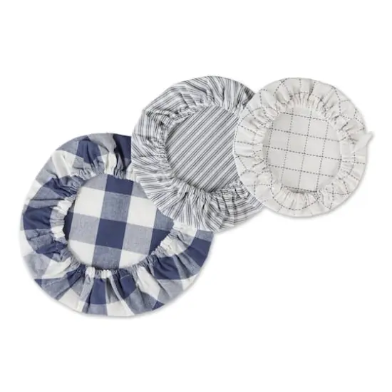 DII&reg; Assorted French Blue Farmhouse Woven Dish Cover Set {3}
