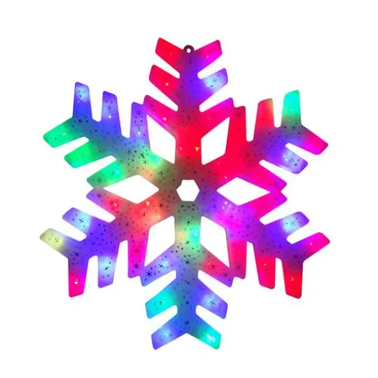 15" LED Color Changing Christmas Snowflake Window Silhouette {1}