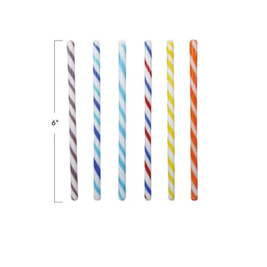 Hello Honey&reg; 6-Piece Multicolor Glass Cocktail Stir Stick Set with Stripes {5}
