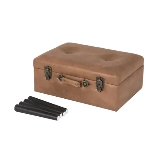 Glitzhome&reg; Leatherette Upholstered Storage Stool {5}