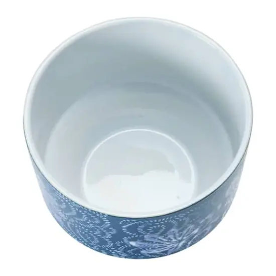 Hello Honey&reg; 7" Blue & White Floral Stoneware Planter {6}