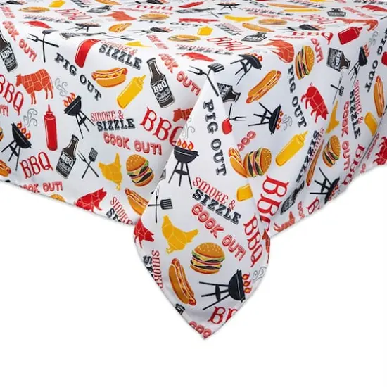 DII&reg; 120" BBQ Fun Print Outdoor Tablecloth with Zipper {4}