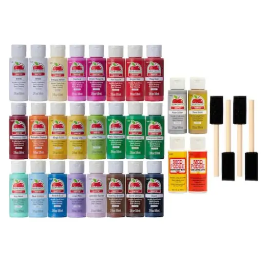 Apple Barrel&reg; Acrylic Holiday Paints & Mod Podge 32 Piece Set {1}