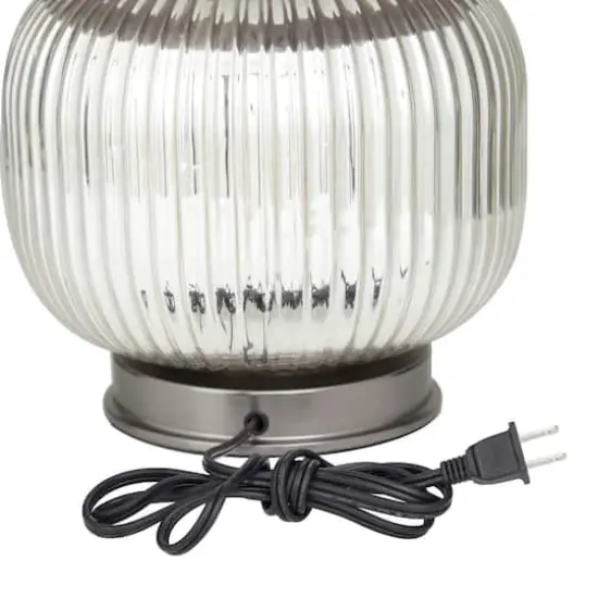 Grey Glass Modern Accent Lamp, 15" x 15" x 21" {9}