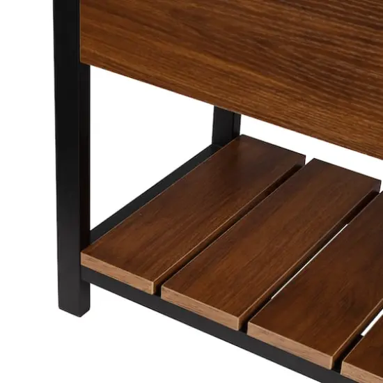 Honey Can Do Walnut Entryway Shoe Storage & Bench {10}
