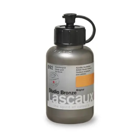 Lascaux Studio Bronze Acrylic Paint, 85mL Deep Gold {4}