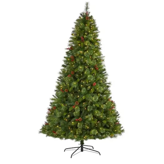 8ft. Pre-Lit Aberdeen Spruce Artificial Christmas Tree, Clear LED Lights {1}