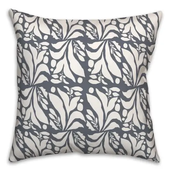 18" Fun Foliage Indoor/Outdoor Pillow Slate {1}