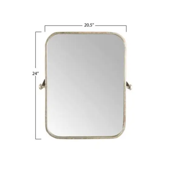 Hello Honey&reg; 24'' Metal Framed Pivoting Wall Mirror Gold {5}