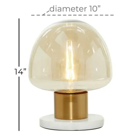 14" Gold Metal Modern Table Lamp {8}