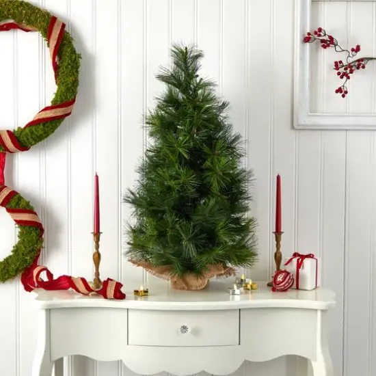 3ft. Pre-Lit Artificial Christmas Tree, Clear Lights {6}