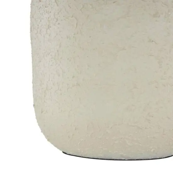 Cream Minimalistic Distressed Textured Metal Vase Set {6}