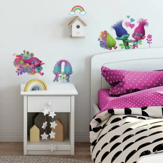 RoomMates Trolls Movie Glitter Peel & Stick Wall Decals {5}