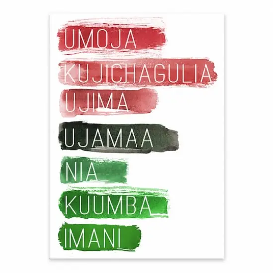 Paint Strokes Kwanzaa Principles Tabletop Canvas {1}