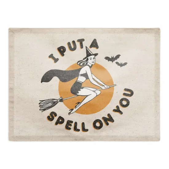 Retro Witch Cotton Twill Placemat {1}