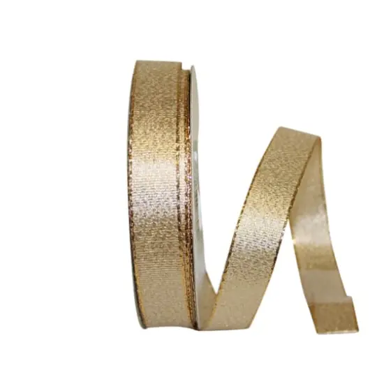 Reliant 5/8" x 25yd. Gold Glimmer Wired Ribbon {1}