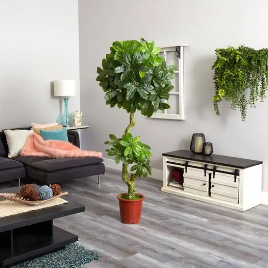 6ft. Potted UV Resistant Umbrella Artificial Tree {5}