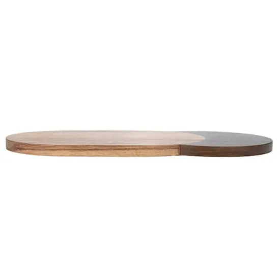 Hello Honey&reg; 15.75" Natural & Walnut Oval Two-Tone Wood Cheese & Cutting Board {6}