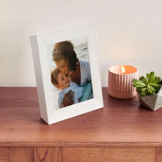 Aura Frames Mason White Quartz 10" x 8" Digital Photo Frame {6}