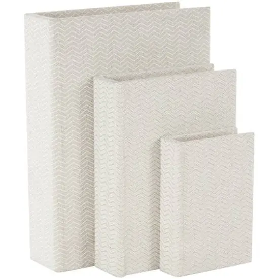 Cream Fabric Storage Book Box Set {1}
