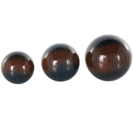 Blue with Brown Stripe Abstract Brushed Decorative Orbs & Vase Filler Set {3}
