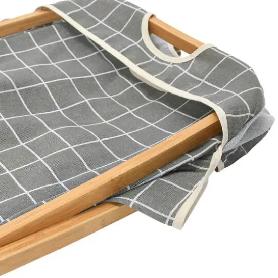 Household Essentials Krussh Bamboo X Frame Hamper (Gray) {9}