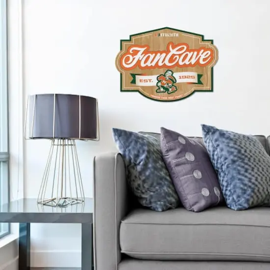 NCAA Fan Cave Sign Miami Hurricanes {4}