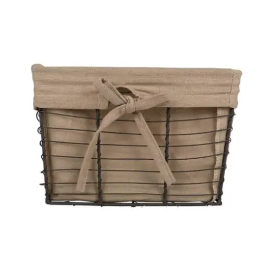 DII&reg; Small Desert Taupe Lined Vintage Wire Basket, 3ct. {4}