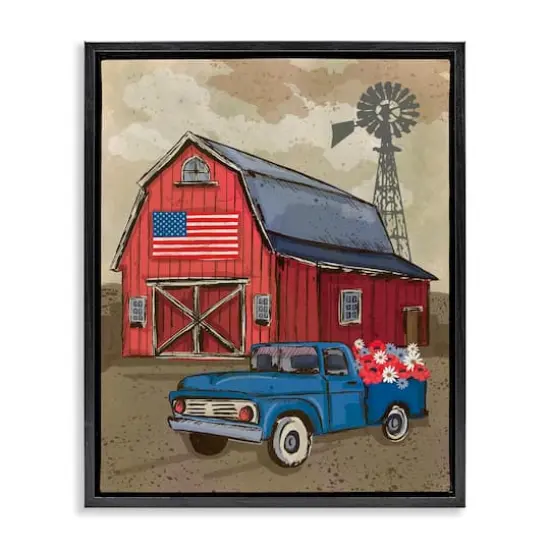 Stupell Industries Vintage Americana Barn Floater Framed Art Black {1}
