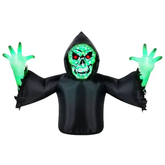 7ft. Airflowz Inflatable Halloween Ground Breaker Reaper {1}
