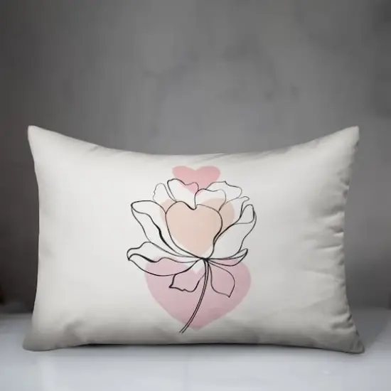 Flower Line Drawing Throw Pillow {4}
