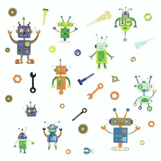 RoomMates Robots Peel & Stick Wall Decals {1}