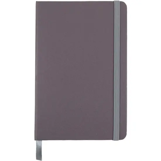 JAM Paper Travel Size Hardcover Notebook with Elastic Band Grey {1}
