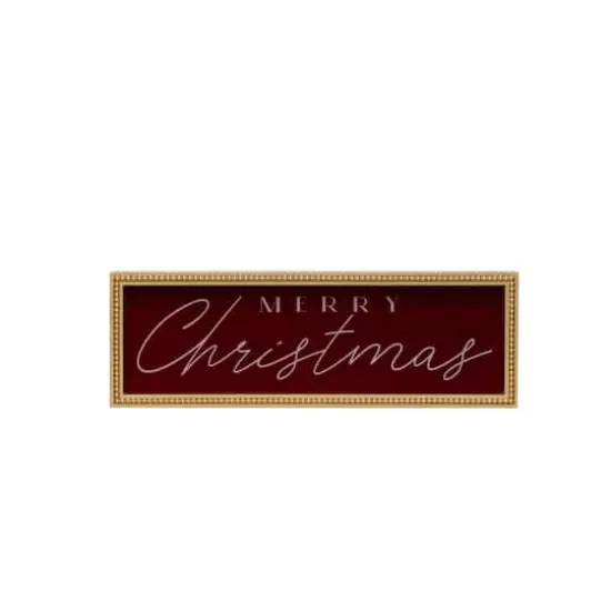 18" Cranberry & Gold Merry Christmas Velvet Tabletop D&eacute;cor by Ashland&reg; {1}